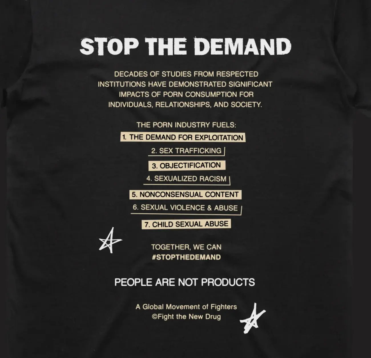 Stop The Demand Wire - Black – Fight the New Drug