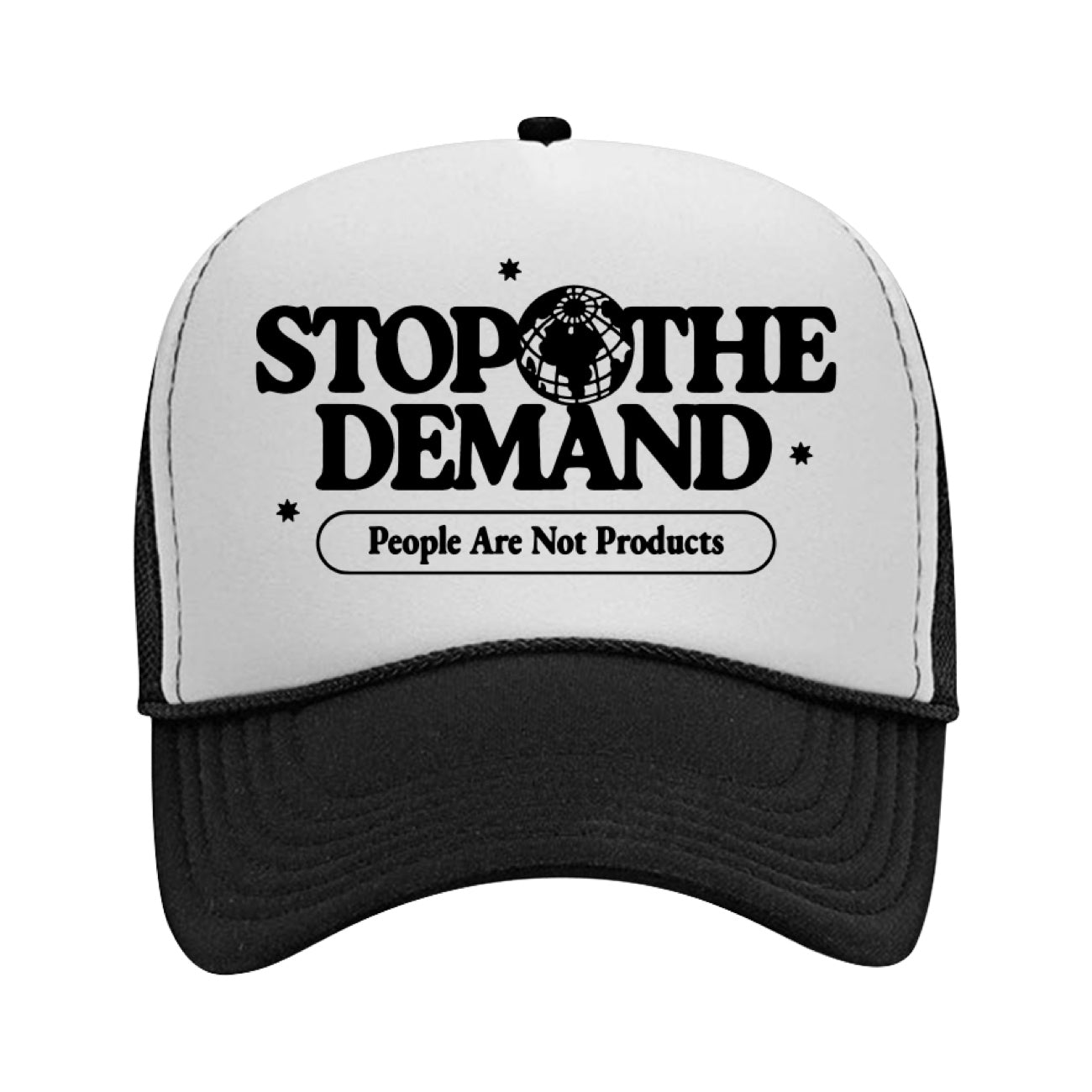 Stop The Demand Trucker Hat - Black/White
